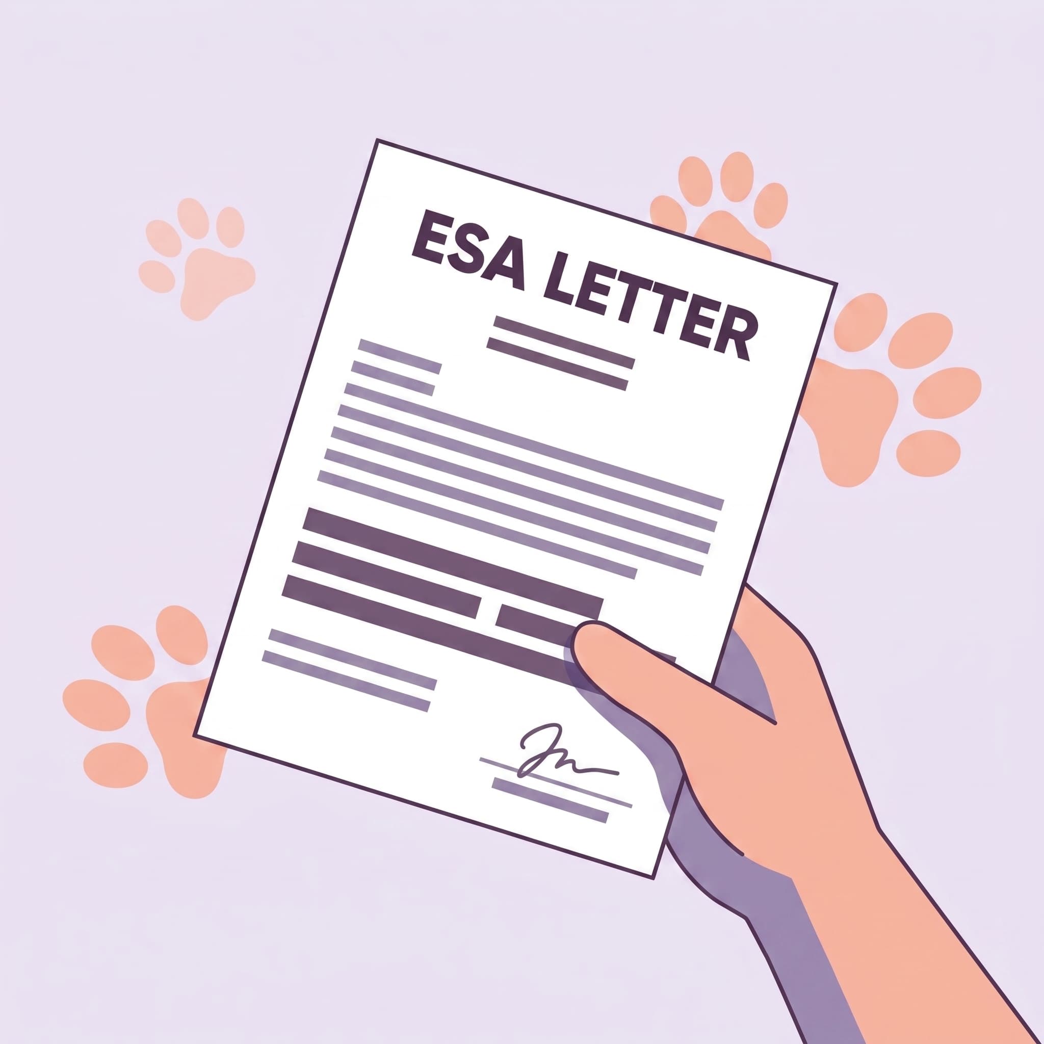 Illustration of an emotional support animal letter